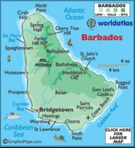 Barbados map 273x300 - Visiting Barbados