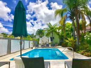 Pool looking from villa 300x225 - Barbados holiday home