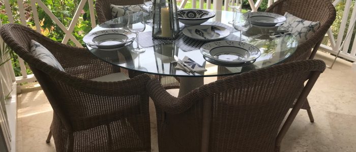New dining table 700x300 - Barbados holiday home